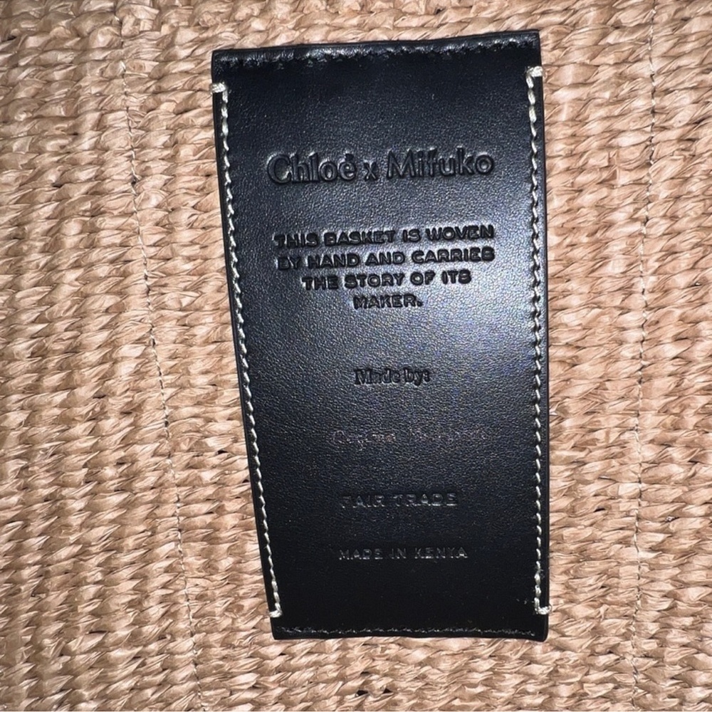 Chloe Tan and Blue Tote Bag Denim Accents Rare sold out - Picture 6 of 7